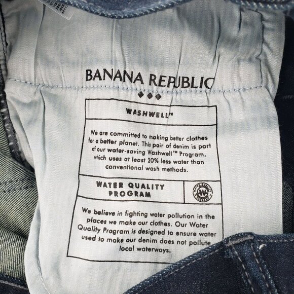 Banana Republic Jeans Men 31x34 Slim Fit Traveler Stretch Dark Blue Denim NWOT - Picture 4 of 10